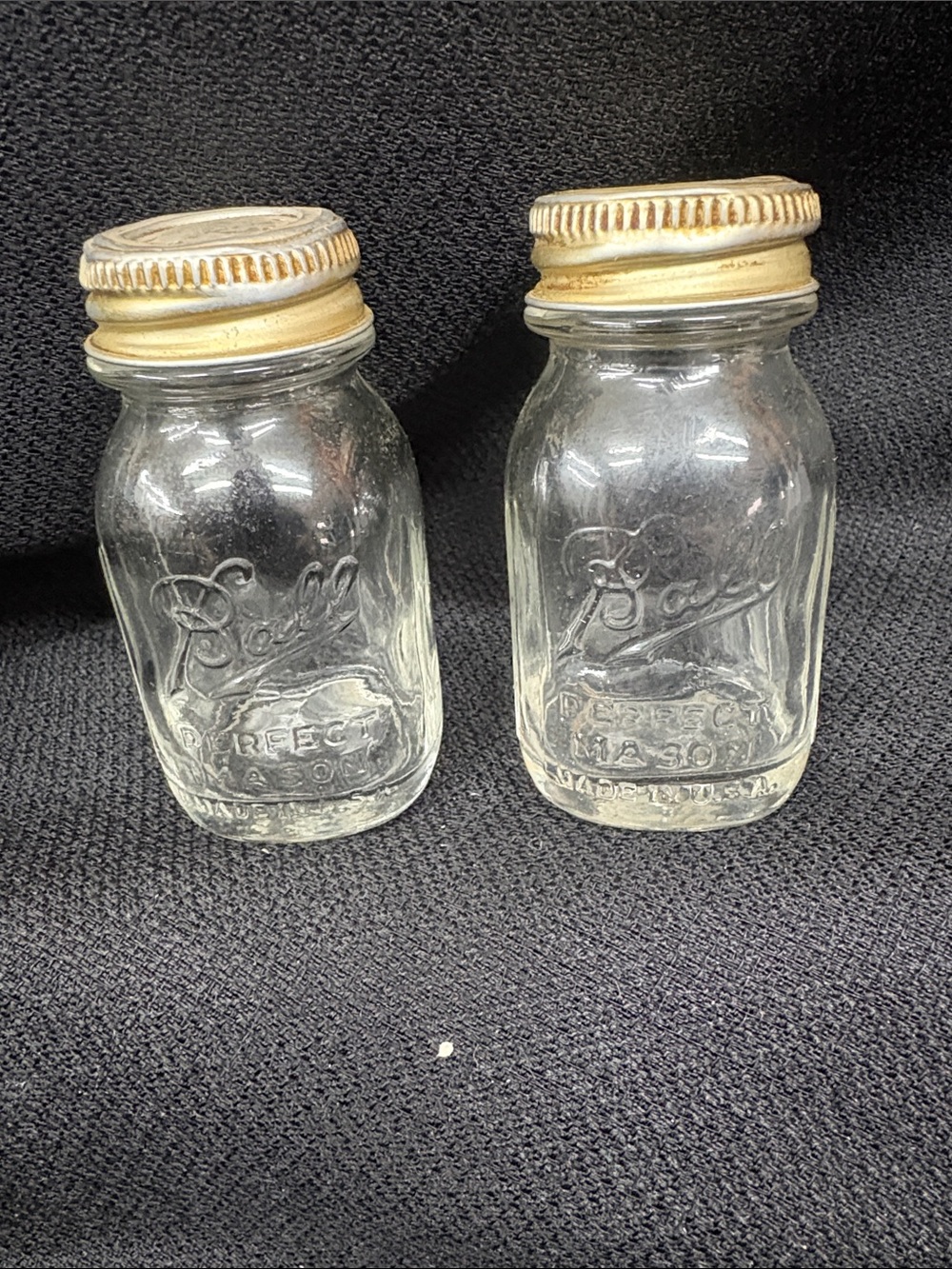 Vintage Ball canning jar salt and pepper shakers